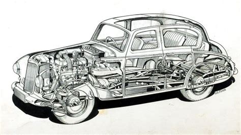 28 rare cutaway illustrations of classic cars | Classic cars, Cutaway, Automotive artwork