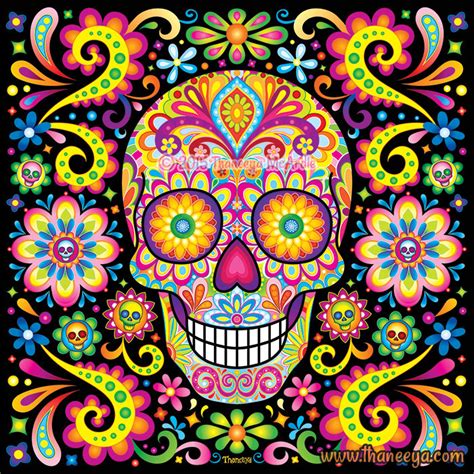 Sugar Skull Art: Colorful Day of the Dead Art by Thaneeya McArdle — Thaneeya.com