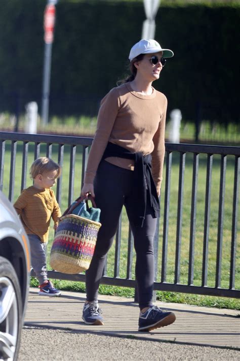 Leighton Meester takes her son to a park for a playdate in Los Angeles