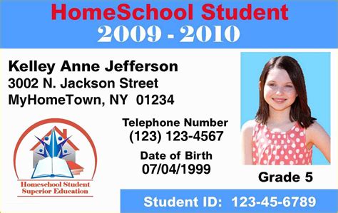 School Id Template Free Download Of Make Id Cards & Id Card Printers Home School Templates ...