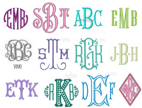 Types Of Monogram Fonts