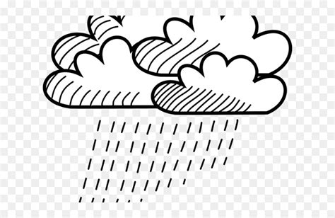 Cloud Clipart Sketch - Rainy Clipart Black And White Png, Transparent Png - vhv