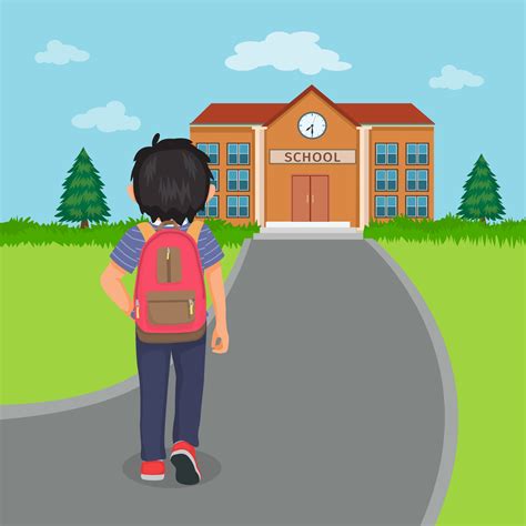 Clipart Student Walking With Backpack