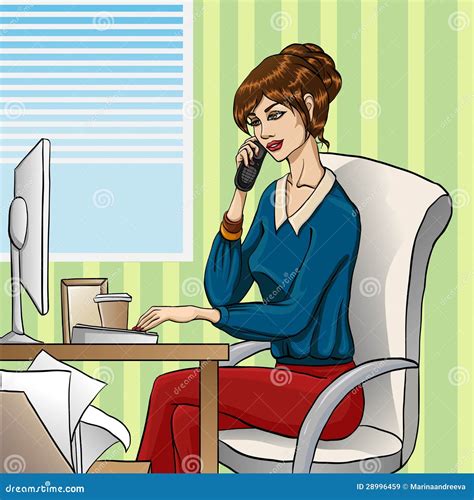 The work in office stock vector. Illustration of vector - 28996459