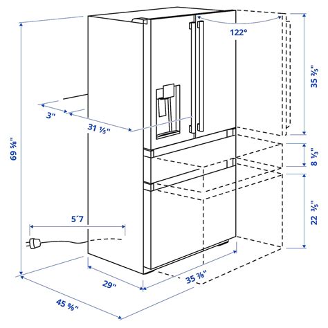 Cantina Isaac zoo french door refrigerator dimensions chatarra Incontable regla