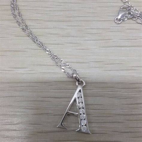 Sterling Silver Alphabet Necklace, Letter A B C D E F G H I