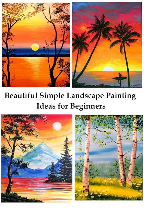 Beautiful Easy Landscape Painting Ideas for Beginners, Sunrise Paintin – HomePaintingDecor