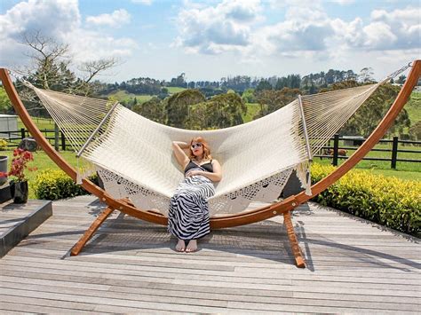 Curved Wooden Hammock Stand & Luxury Mexican Hammock | Hammock stand, Wooden hammock stand, Hammock