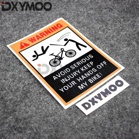 Funny Warning Bike Stickers AVOID INJURY HANDS OFF MY BIKE Auto Whole Body Window Sticker Decals ...