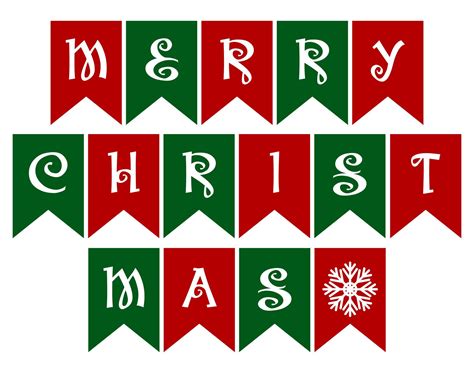 Merry Christmas Banner Printable | Merry christmas banner printable, Merry christmas printable ...