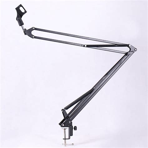 Large Size Studio Condenser Microphone Suspension Boom Scissor Mic Arm Stand with Table Mounting ...