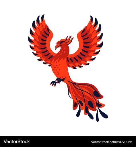 Magical creatures set mythological bird - phoenix Vector Image