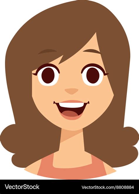 Happy woman face Royalty Free Vector Image - VectorStock