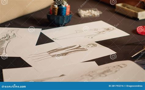 Tailoring Sketches To Design Clothes Stock Footage - Video of manual, scrapbook: 281793216