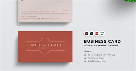 Minimalist Business Card Template, Graphic Templates - Envato Elements