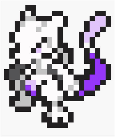 Transparent Mewtwo - Pixel Art Pokemon Mewtwo, HD Png Download - kindpng