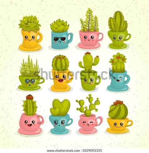 Cactus Characters Vector Set Cactus Vector Stock Vector (Royalty Free) 1029092335 | Shutterstock