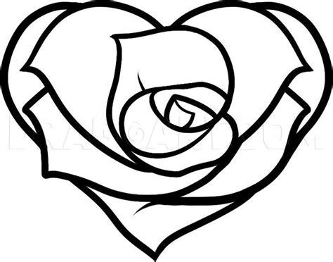 How To Draw A Heart Rose