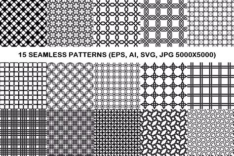 15 Seamless Grid Patterns Graphic by davidzydd · Creative Fabrica