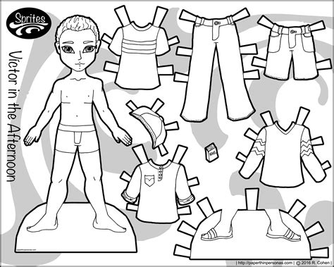 Víctor in the Afternoon: Casual Guy’s Paper Doll Clothes | Paper dolls, Paper doll template ...