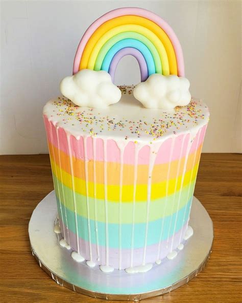 Rainbow cake | Rainbow cake, Pastel rainbow cake, Rainbow icing