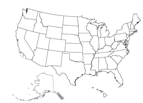 Printable Blank United States Map