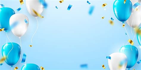 Blue White Balloon Celebration Background Festive Balloons Illustration In Vector Format, Fun ...