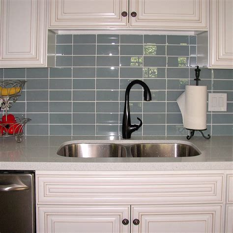 Ocean Glass Tile Linear Backsplash - Pebble Tile Shop