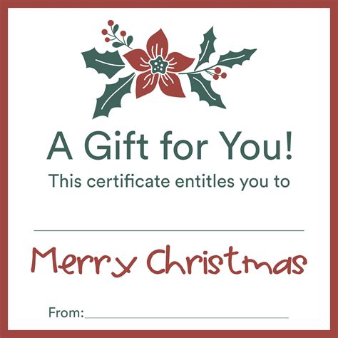 Christmas Gift Voucher Templates - 10 Free PDF Printables | Printablee