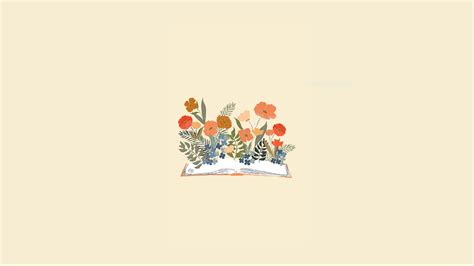 flowers growing out of a book, minimalistic, background for computer | Minimalist desktop ...