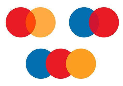 Red-orange circle logo template for credit masterCard. Vector isolated set. 3710710 Vector Art ...