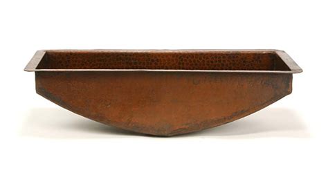 Soluna 25" Copper Trough Bar Sink | Copper Sinks Online