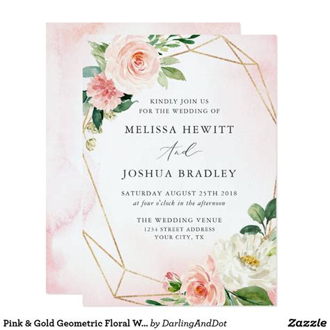 Elegant Blush Pink And Gold Wedding Invitations – ADDICFASHION