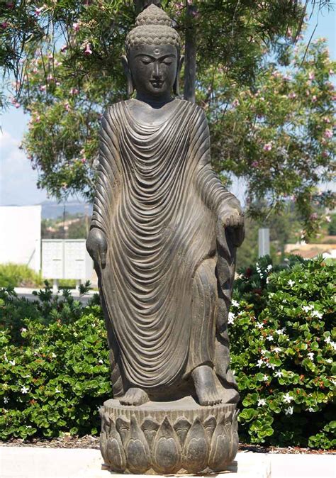 Stone Garden Buddha Statue 66" (#65ls88): Lotus Sculpture