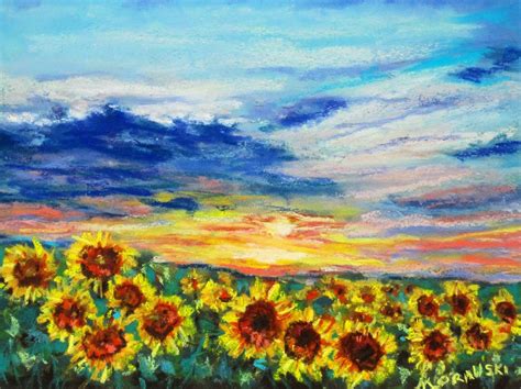 Sunflower Field Acrylic Painting Tutorial - SUNFLOWER