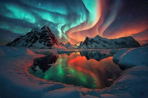 Premium Photo | Aurora borealis on night sky