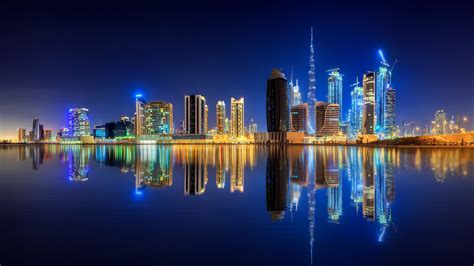 Dubai, City Lights, 8k, Uae, Downtown, Water, United - Pc Wallpaper 4k Dubai (#1587492) - HD ...