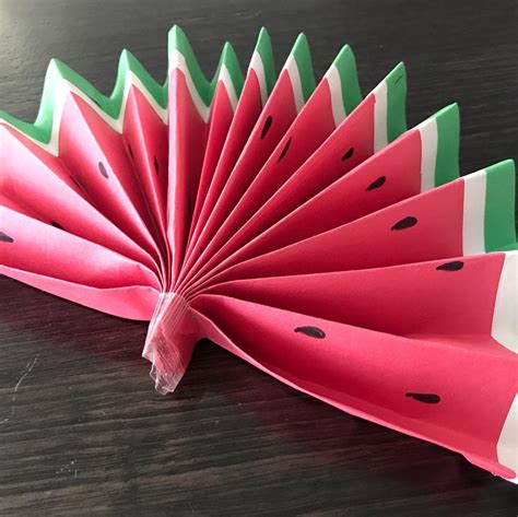 Paper Fan Craft For Kids Lets Make Watermelon Paper Fans Les Petits Painters » Craftrating