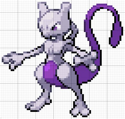 150 Mewtwo Pixel Art Pokemon Pixel Art Cross Stitch Patterns Images | Images and Photos finder