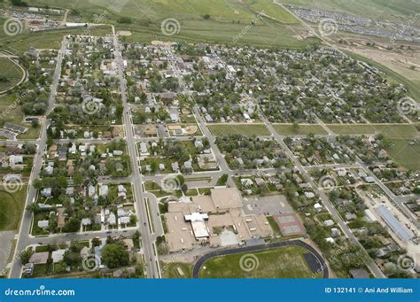 Aerial View Of Town Stock Image - Image: 132141