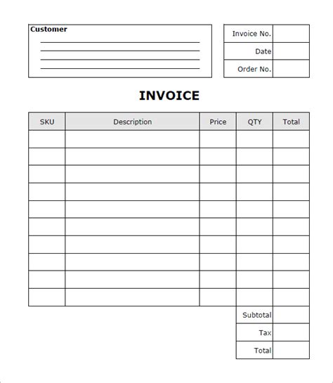 Generic Invoice Template Free | invoice example