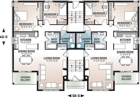 8-Unit Building: 2 Bedrm, 953 Sq Ft Per Unit | Plan #126-1325