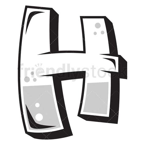 Graffiti Letter H Cartoon Vector Clipart - FriendlyStock