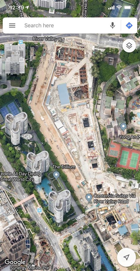 Google Maps Terrain view shows the construction progress of the Thomson East Coast Line. Cannot ...