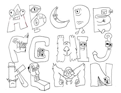 Alphabet Lore Monster Letters Fun Drawing and Coloring Activity for Kids - Etsy