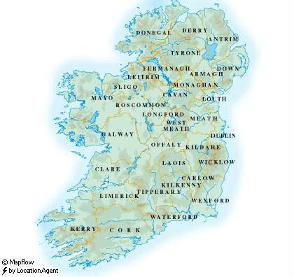 Ireland Map By County - Leia Shauna