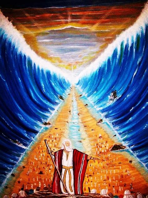 Parting The Red Sea Painting - Moses. by Roejae Baptiste Bible Pictures, Jesus Pictures, Moses ...