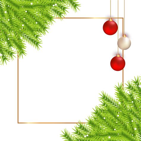 Christmas banner with transparent background. Christmas banner PNG with Green Leaves, decoration ...