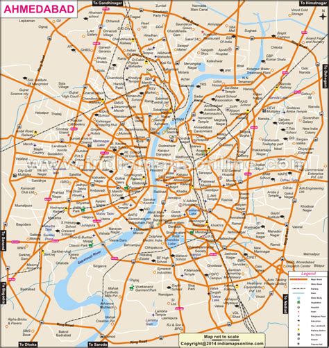 Ahmedabad City Map | City Map of Ahmedabad | City maps, Map, City map