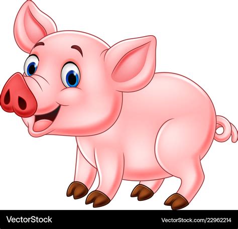 Cute pig cartoon Royalty Free Vector Image - VectorStock